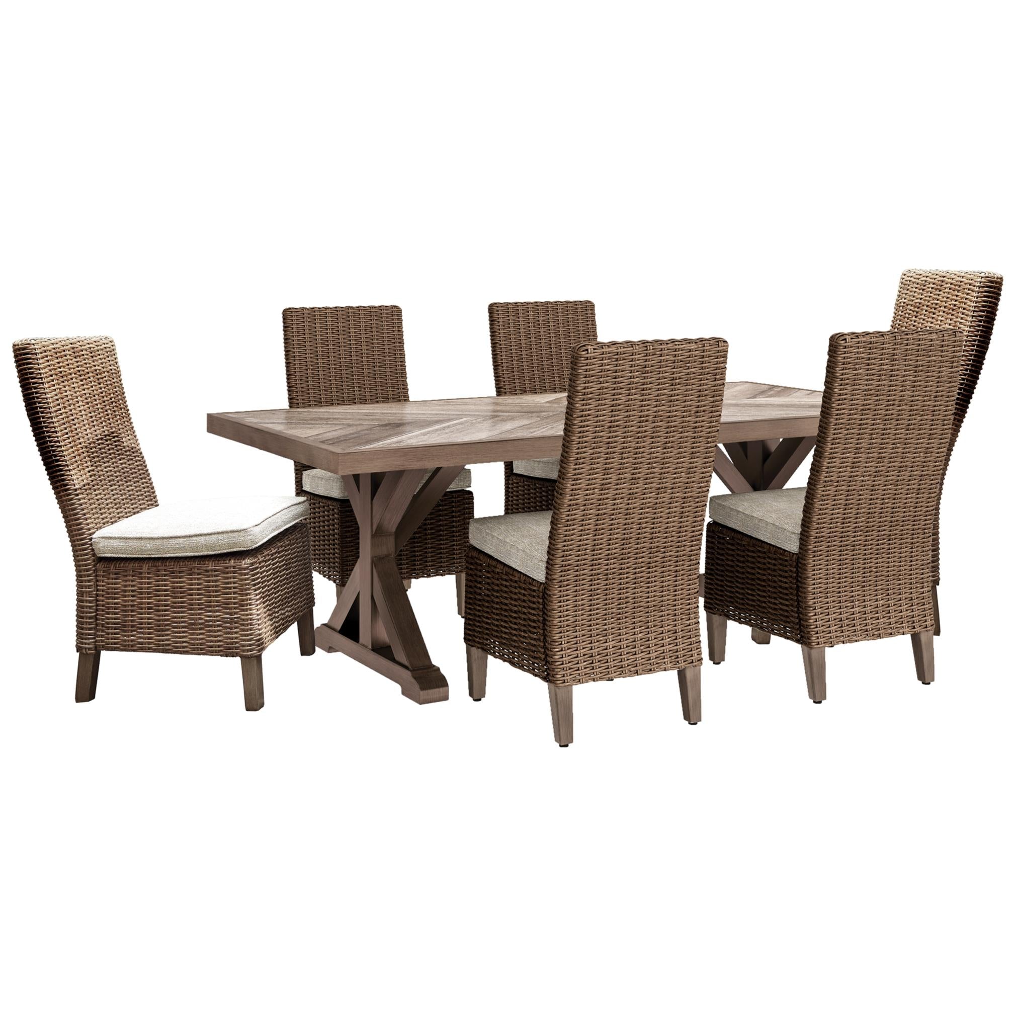 Beachcroft 7 Piece Outdoor Dining Set - Beige Beachcroft 7 Piece Outdoor Dining Set - Beige