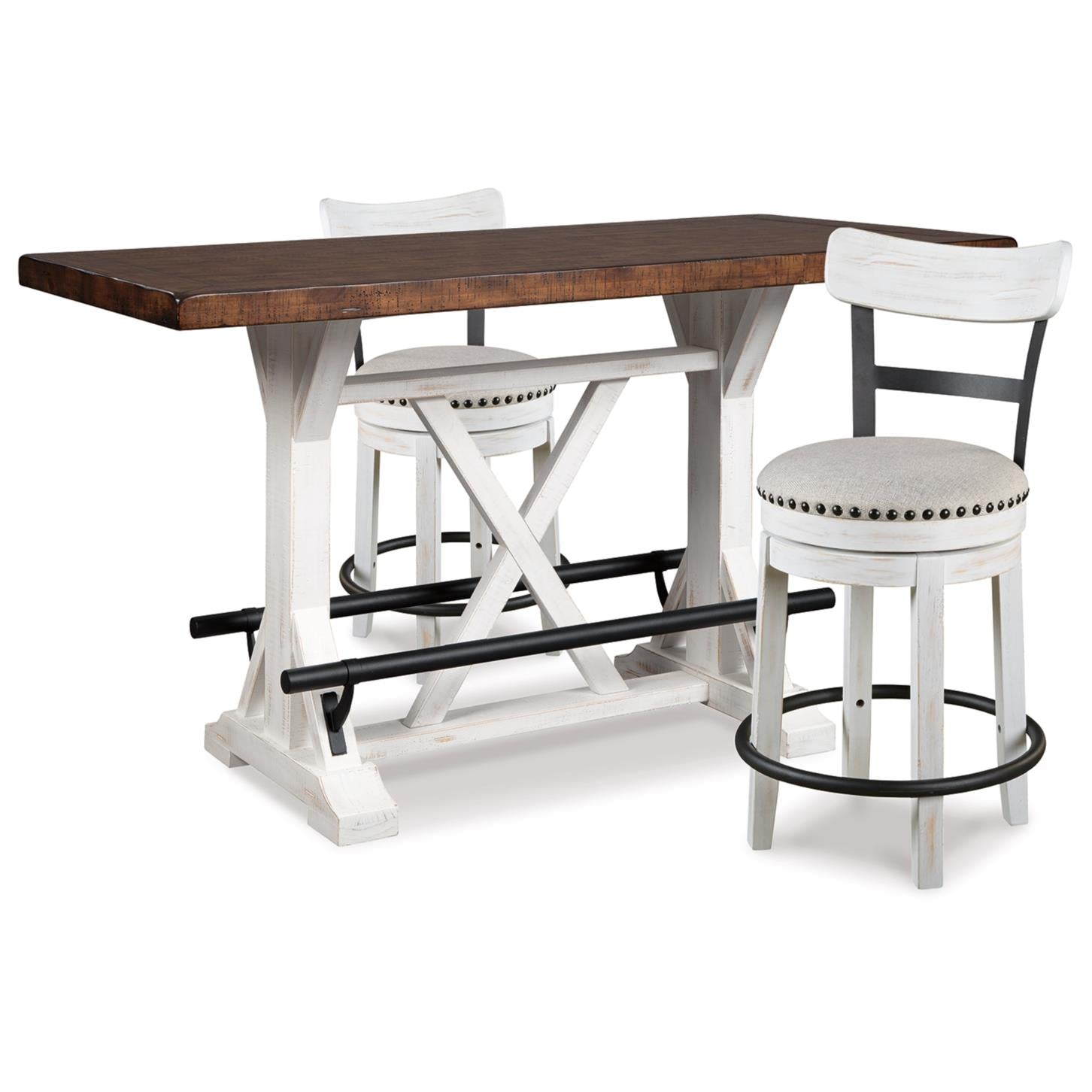 ASHLEY アシュレイ ガベルストン エンドテーブル (写真向かって左側) Signature Design by Ashley Valebeck D546D13 3 pc Counter Height Dining
