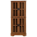 Coaster Furniture Coreosis 950185 4-door Wood Corner Curio Cabinet - Golden Brown IMAGE 2