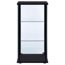 Coaster Furniture Cyclamen 950179 3-shelf Clear Glass Curio Display Cabinet - Black IMAGE 5