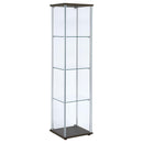 Coaster Furniture Bellatrix 950172 4-shelf Clear Glass Curio Cabinet - Cappuccino IMAGE 5