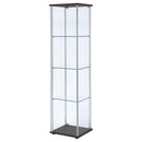 Coaster Furniture Bellatrix 950172 4-shelf Clear Glass Curio Cabinet - Cappuccino IMAGE 7