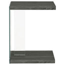 Coaster Furniture Colby 902916 Engineered Wood C-Shaped Side Table - Weathered Grey IMAGE 4