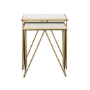 Coaster Furniture Bette 930075 2-piece Marble Top Nesting Table Set - White and Gold IMAGE 2
