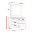 Elements International Slater SR600DRMR Dresser with Mirror - White IMAGE 14