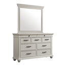 Elements International Slater SR600DRMR Dresser with Mirror - White IMAGE 1