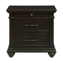 Elements International Slater SR800NS 3-Drawer Nightstand with USB Ports - Black IMAGE 2