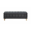Elements International Crosby Tufted Storage Ottoman - Gun Metal IMAGE 3