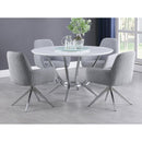 Coaster Furniture Abby 110322 Fabric Upholstered Swivel Dining Arm Chair - Light Grey IMAGE 10