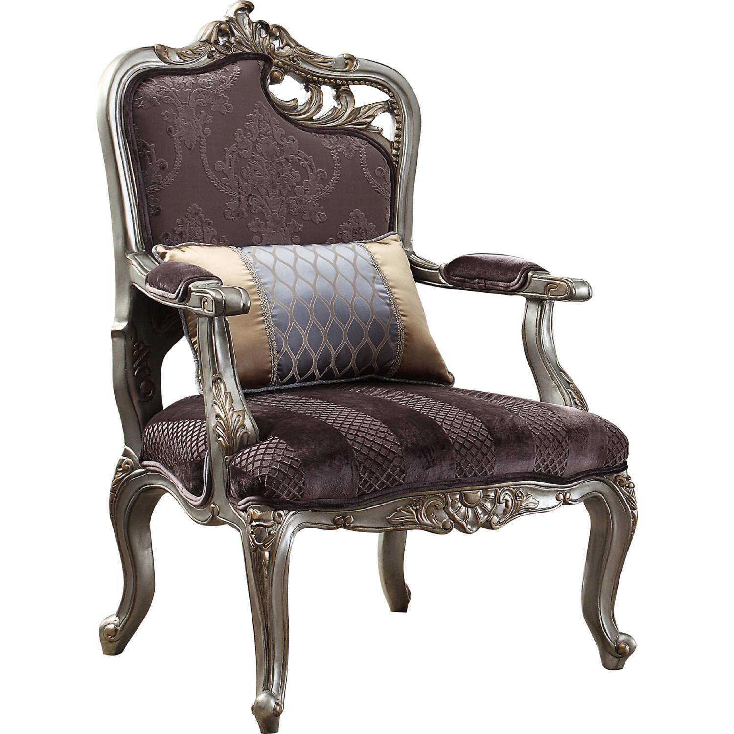 Daum Frances製 
琥珀色の動物彫刻 Acme Furniture Picardy 53466 LF Leaves Chair