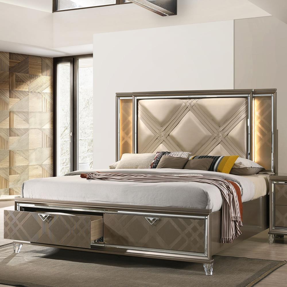 Acme Furniture Skylar 25320Q Queen Bed with LED & Storage