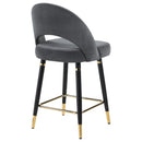 Coaster Furniture Lindsey 192549 Velvet Upholstered Counter Chair - Grey (Set of 2) IMAGE 7