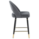 Coaster Furniture Lindsey 192549 Velvet Upholstered Counter Chair - Grey (Set of 2) IMAGE 8
