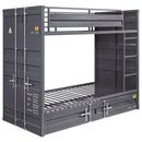 Acme Furniture Cargo 37890 Twin Over Twin Bunk Bed - Gunmetal IMAGE 1