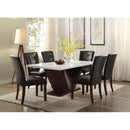 Acme Furniture Square Forbes Dining Table with Marble Top and Pedestal Base 72120 IMAGE 1