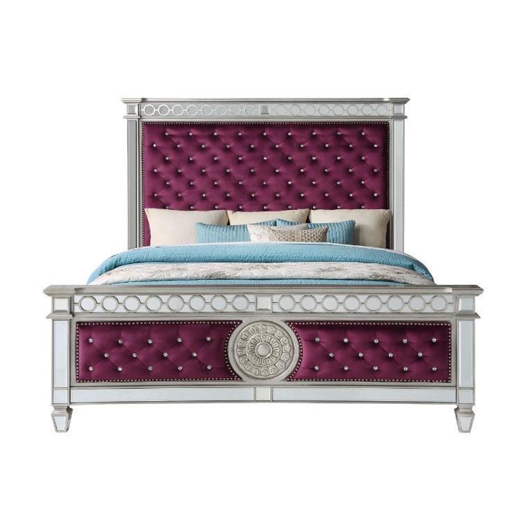 Acme Furniture 27367EK King Bed - Burgundy