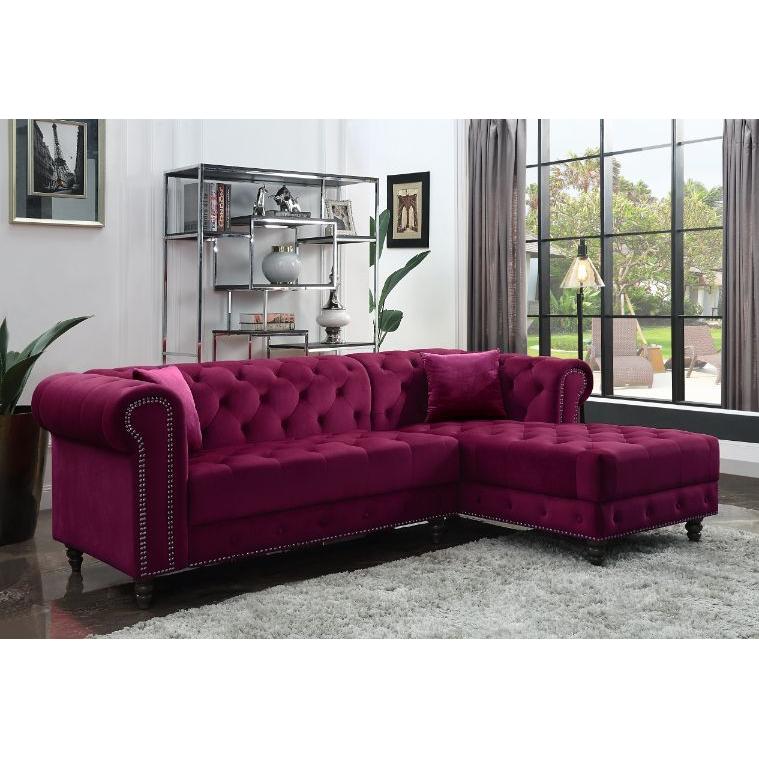Acme Furniture Adnelis 57315 Sectional Sofa with 2 Pillows