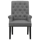 Coaster Furniture Alana 115163 Upholstered Tufted Arm Chair with Nailhead Trim IMAGE 2