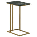 Coaster Furniture Vicente 936035 Marble Top C-Shaped Sofa Side Table - Green IMAGE 1