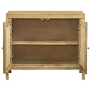 Coaster Furniture Zamora 953555 2-door Wood Accent Cabinet with Woven Cane - Natural IMAGE 4
