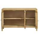 Coaster Furniture Zamora 953556 3-door Wood Accent Cabinet with Woven Cane - Natural IMAGE 4