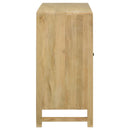 Coaster Furniture Zamora 953556 3-door Wood Accent Cabinet with Woven Cane - Natural IMAGE 9