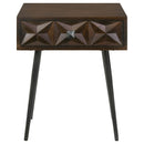 Coaster Furniture Ezra 959539 1-Drawer Rectangular Accent Side Table - Coffee Brown IMAGE 3