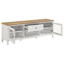 Coaster Furniture Hollis 708253 2-door Wood 67" TV Stand with Drawer - Brown and White IMAGE 3