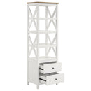 Coaster Furniture Angela 708254 4-shelf Wooden Media Tower with Drawers - Brown/White IMAGE 3