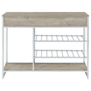 Coaster Furniture Melrose 182275 2-Shelf Wine Cabinet with 2 Drawers - Gray Washed Oak/Chrome IMAGE 7