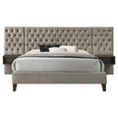 Coaster Furniture Marley 300833KE Upholstered Eastern King Wall Panel Bed - Light Brown IMAGE 3