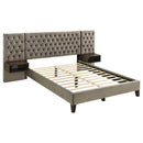 Coaster Furniture Marley 300833KE Upholstered Eastern King Wall Panel Bed - Light Brown IMAGE 4
