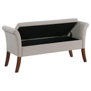 Coaster Furniture Farrah 910238 Upholstered Rolled Arms Storage Bench - Beige/Brown IMAGE 3