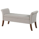 Coaster Furniture Farrah 910238 Upholstered Rolled Arms Storage Bench - Beige/Brown IMAGE 5