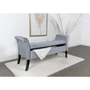 Coaster Furniture Farrah 910239 Upholstered Rolled Arms Storage Bench - Silver/Black IMAGE 10