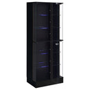 Coaster Furniture Cabra 950398 Display Case Curio Cabinet with Glass Shelves and LED Lighting - Black High Gloss IMAGE 5