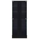 Coaster Furniture Cabra 950398 Display Case Curio Cabinet with Glass Shelves and LED Lighting - Black High Gloss IMAGE 6