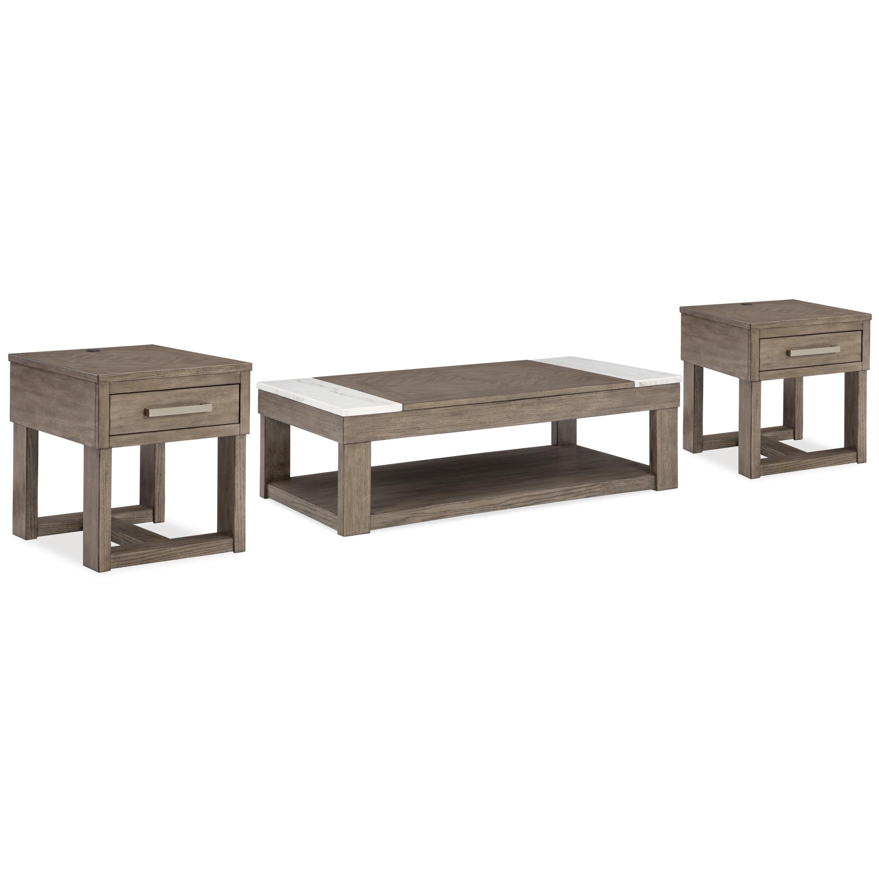Signature Design by Ashley Loyaska T854T1 Lift-top Coffee Table and 2