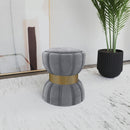 Coaster Furniture Sora 910291 Round Upholstered Ottoman - Grey IMAGE 3