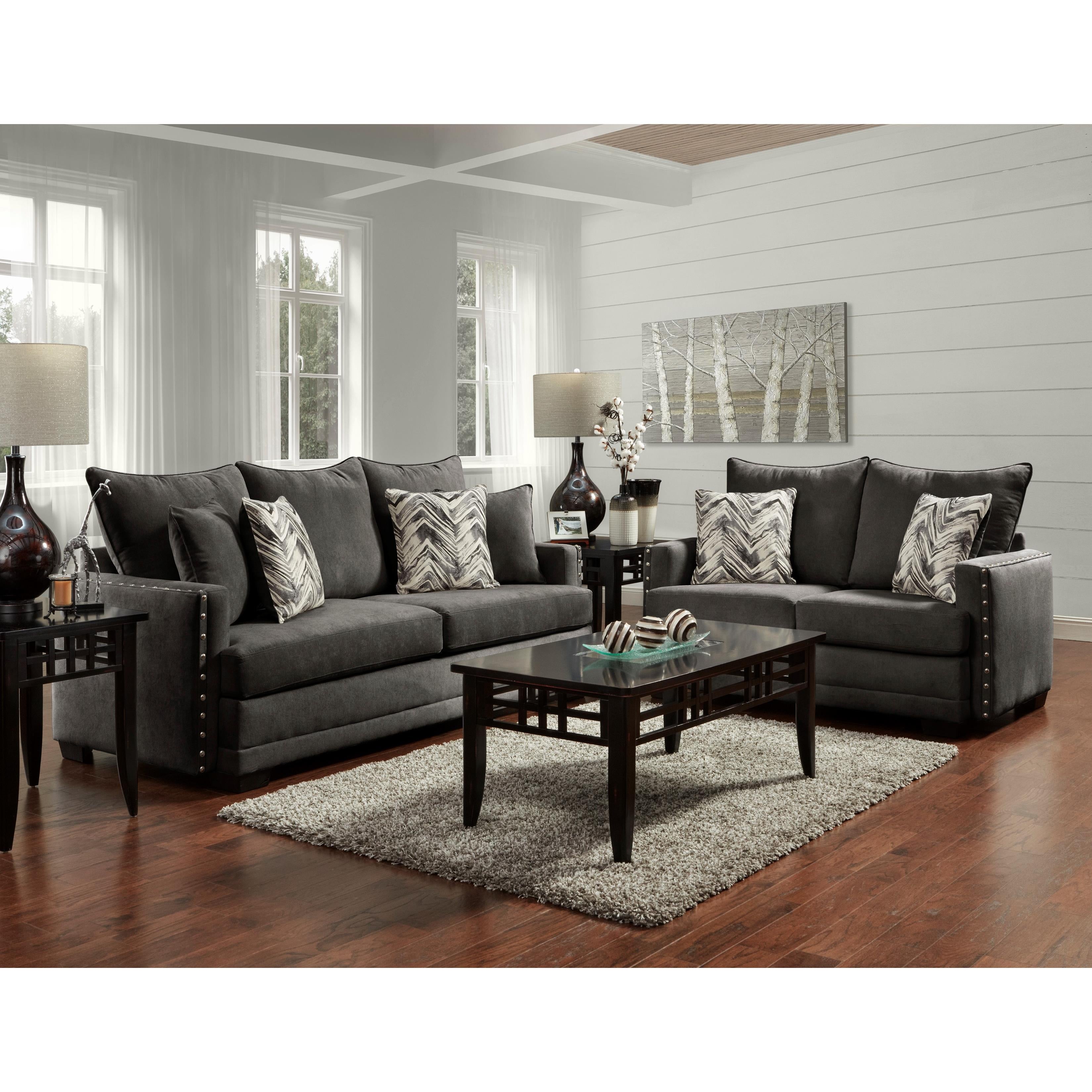 Behold Home 1682-130 Loveseat - Chevy Charcoal