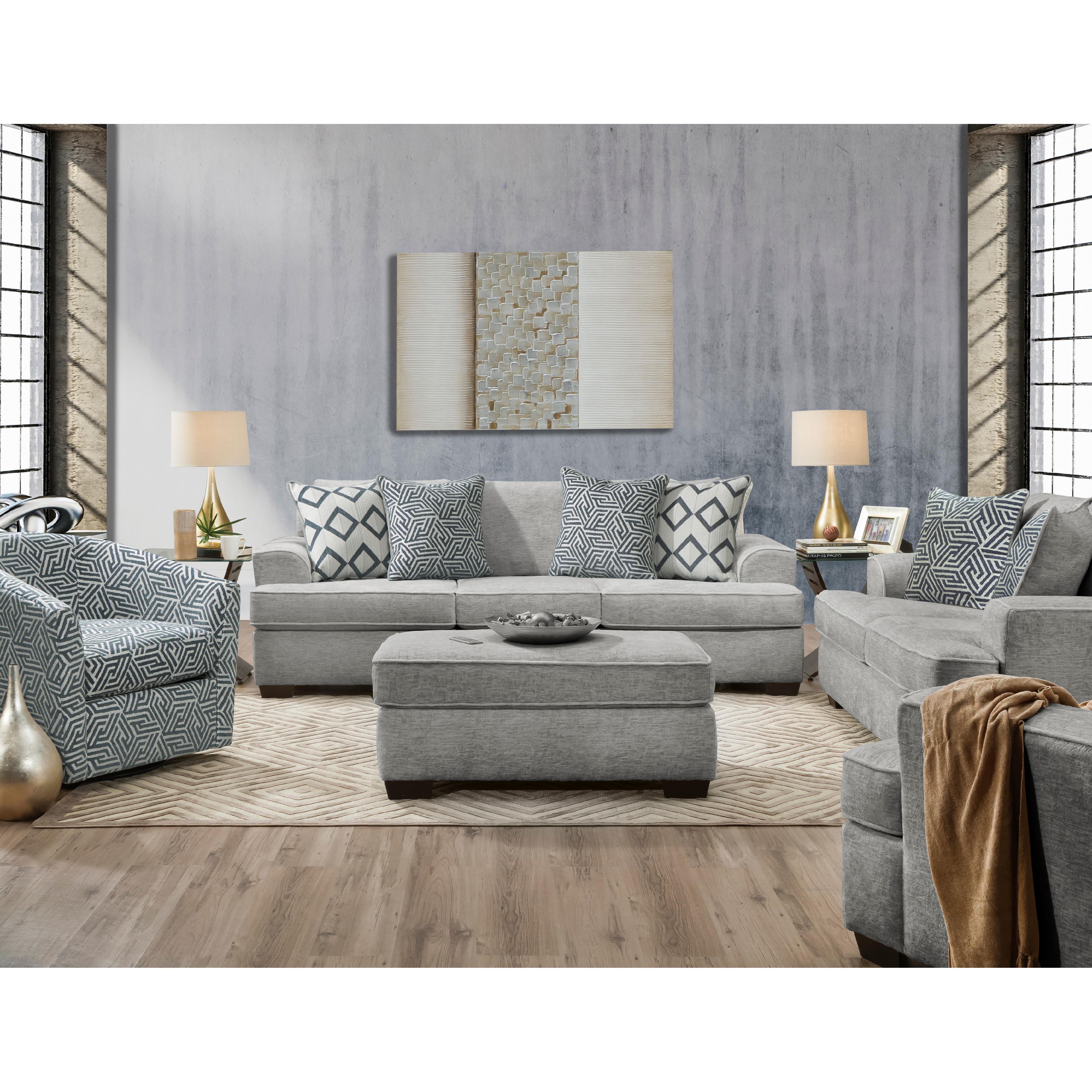 Behold Home 2580-00 Ottoman - Ritzy Gray