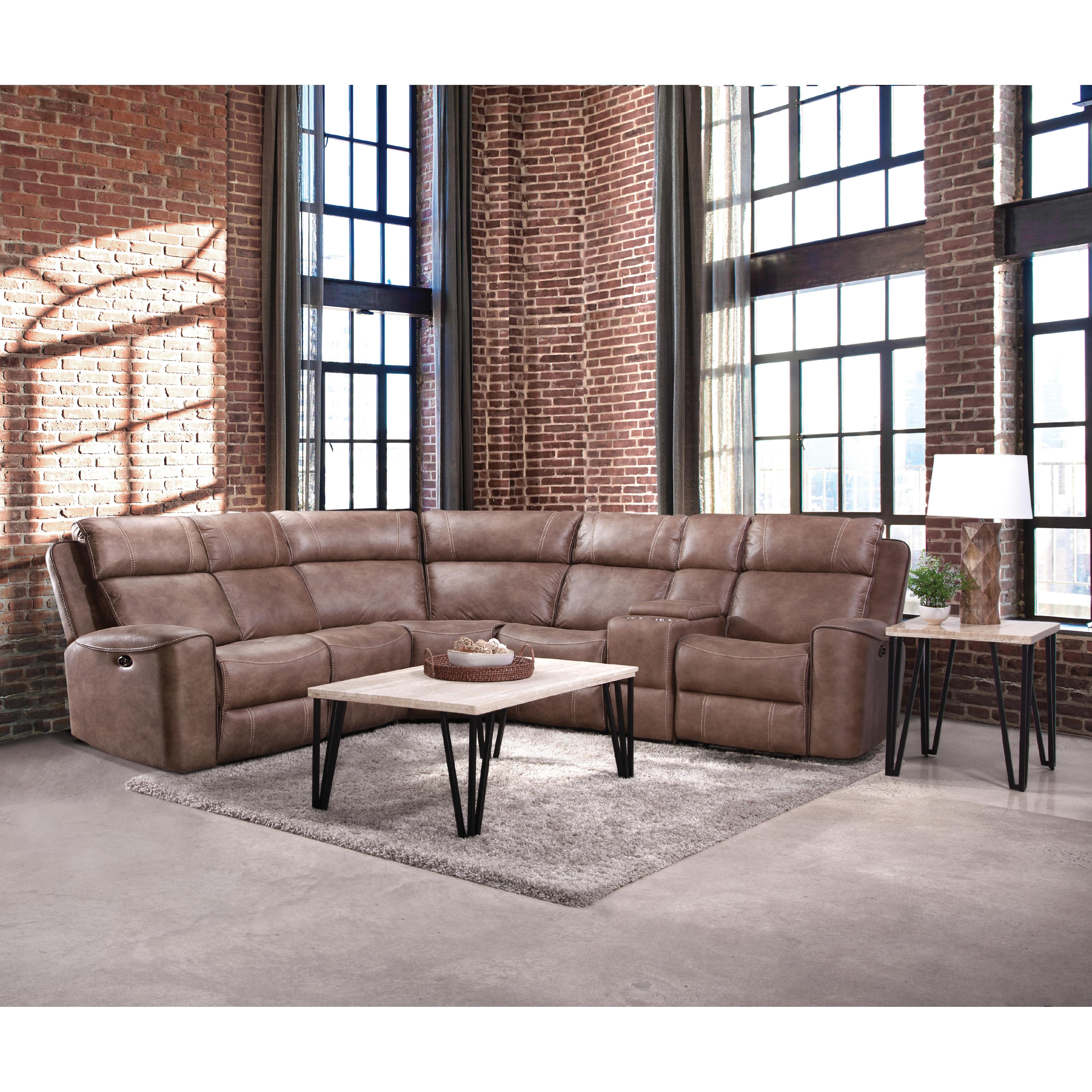 Behold Home 7529 Power 6 pc Sectional - Aspen Mocha