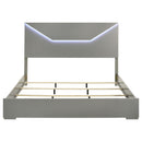 Coaster Furniture Ives 224971KE Eastern King Panel Bed LED Headboard - Grey High Gloss IMAGE 3
