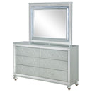 Coaster Furniture Gunnison 223213M 6-Drawer Dresser with Mirror - Silver Metallic IMAGE 3