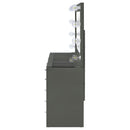 Coaster Furniture Acena 931145 7-Drawer Vanity Set with Lighting - Grey High Gloss IMAGE 4