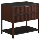 Coaster Furniture Zimmerlee 930221 2-Drawer Side Table with Shelf - Rust Brown IMAGE 1