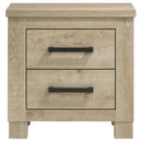 Coaster Furniture Oakglen 225102 2-drawer Nightstand Bedside Table - Weathered Oak IMAGE 3