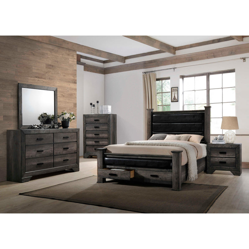 Elements International Nathan NH150 6 pc King Poster Bedroom Set IMAGE 1