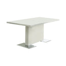  Coaster Furniture Anges 102310 Rectangular 63-inch Dining Table - White High Gloss IMAGE 1