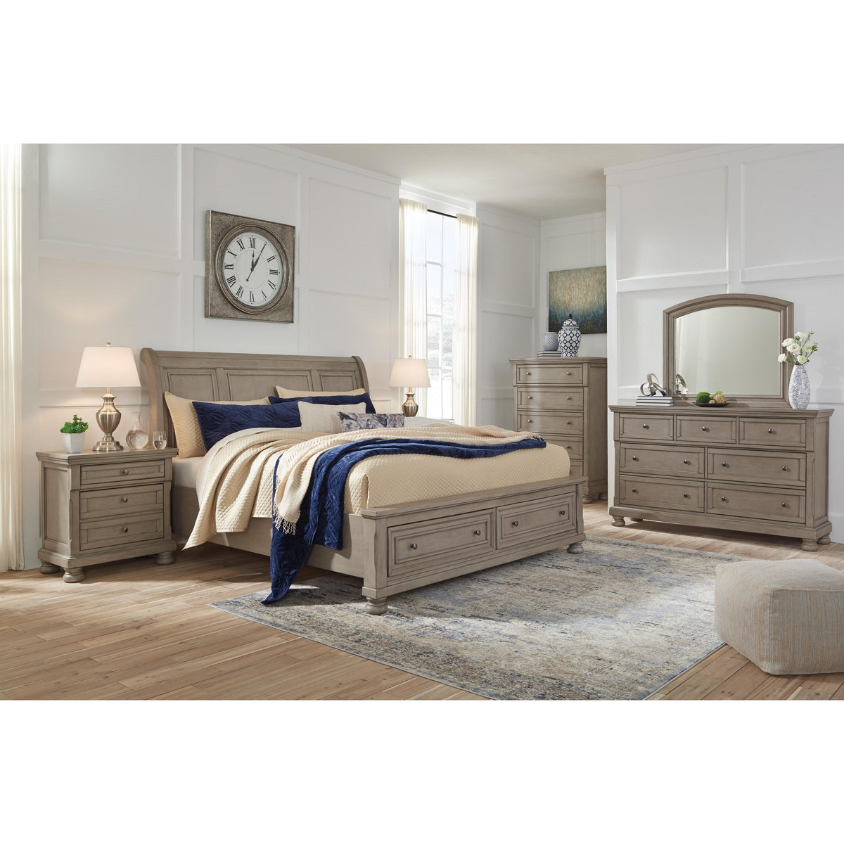 Signature Design by Ashley Lettner B733 6 pc Queen Sleigh Storage Bedr